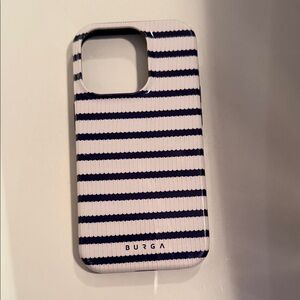 Dark blue and White Striped Phone Case